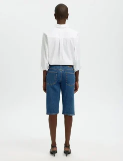 SLFEVA MW DENIM CAPRI - Capri bukser