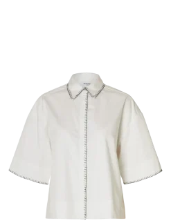 SLFFIA 2/4 CROPPED STITCHED SHIRT B - Kortærmede skjorter