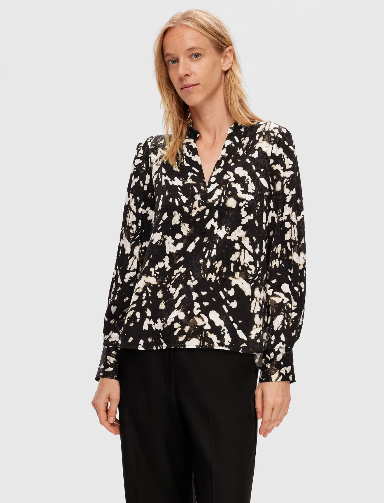 SLFJUSTINE LS AOP TOP B - Langærmede bluser