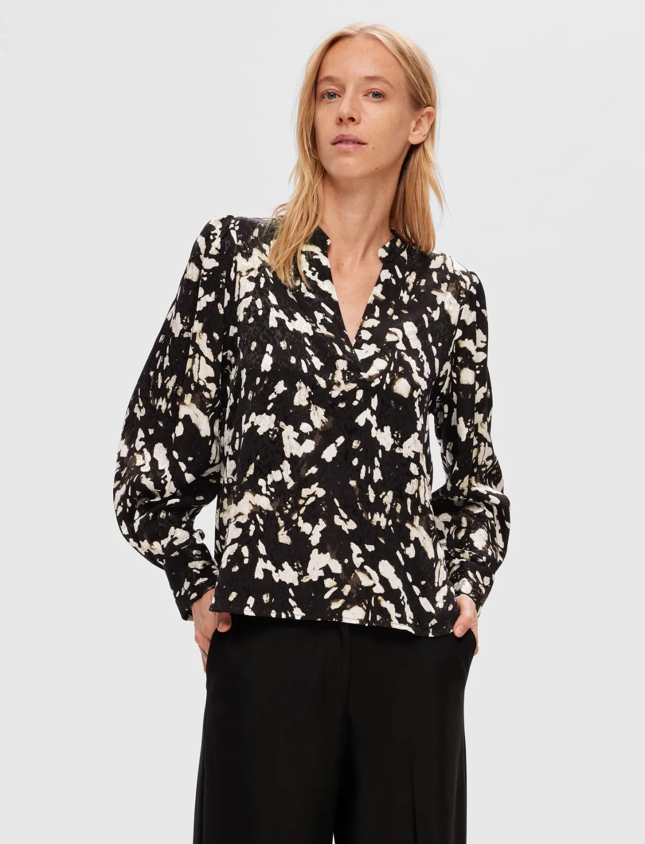SLFJUSTINE LS AOP TOP B - Langærmede bluser