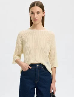 SLFLEA 2/4 KNIT O-NECK - Strik