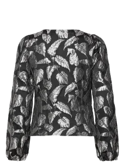 SLFPAULA SILVER LEAF LS TOP B - Langærmede bluser