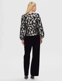 SLFPAULA SILVER LEAF LS TOP B - Langærmede bluser