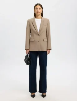 SLFRITA LS CLASSIC BLAZER CAMEL MEL NOOS - Enkeltradede blazere