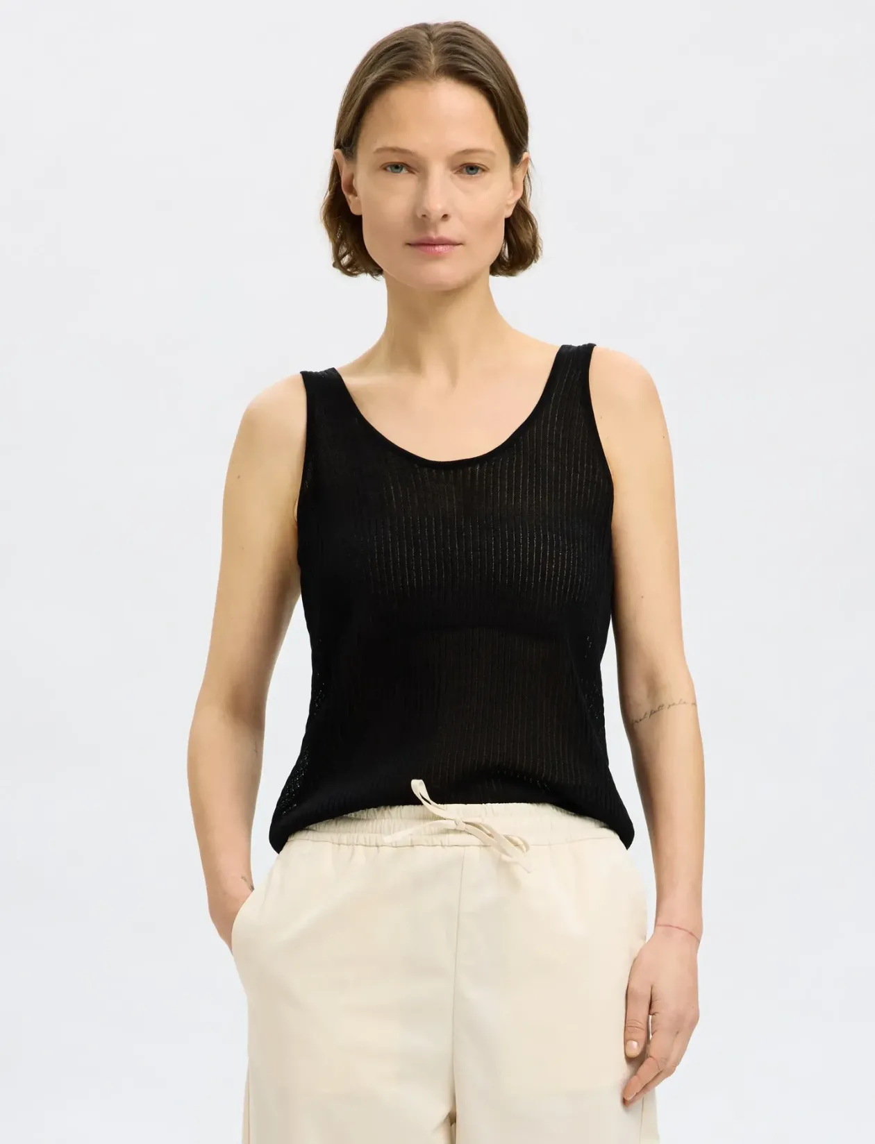 SLFROSE SL STRUCTURE KNIT TOP - Ærmeløse toppe