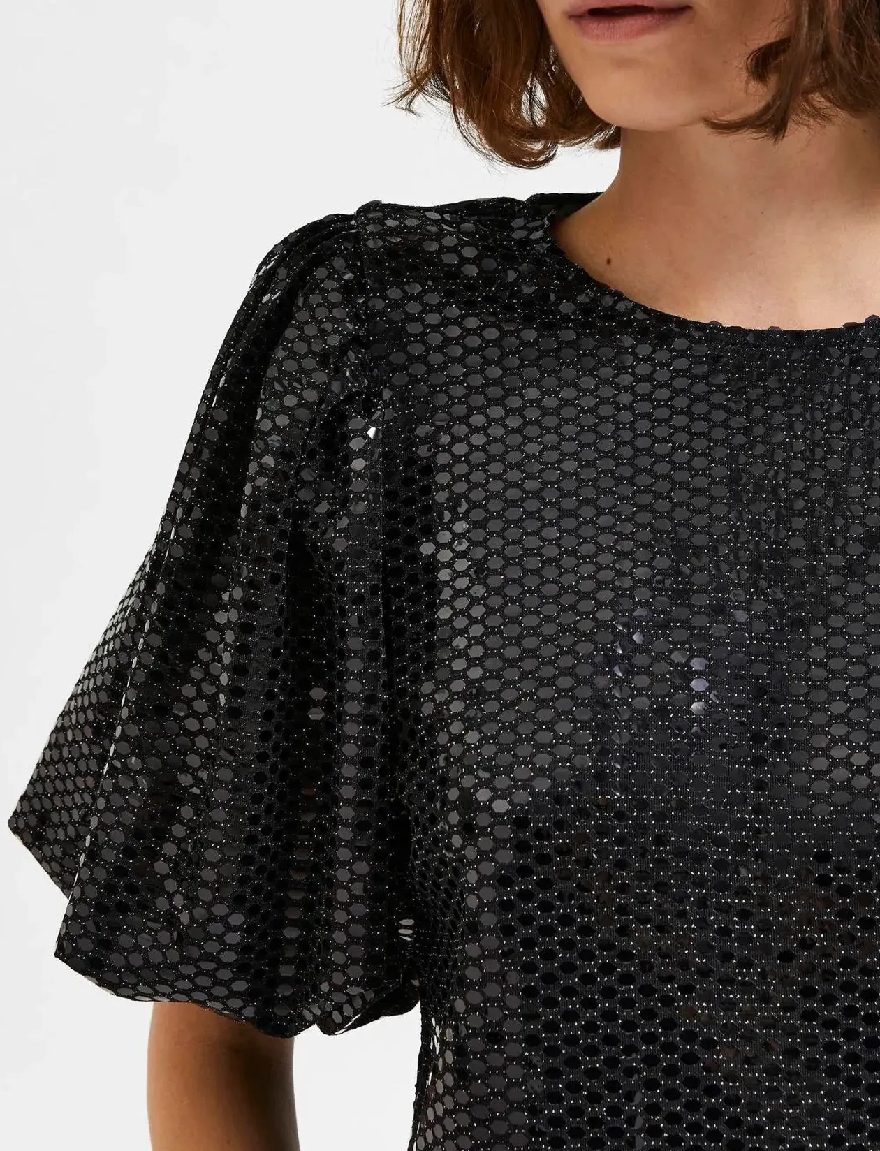 SLFSANDY 2/4 O-NECK TOP B - Kortærmede bluser