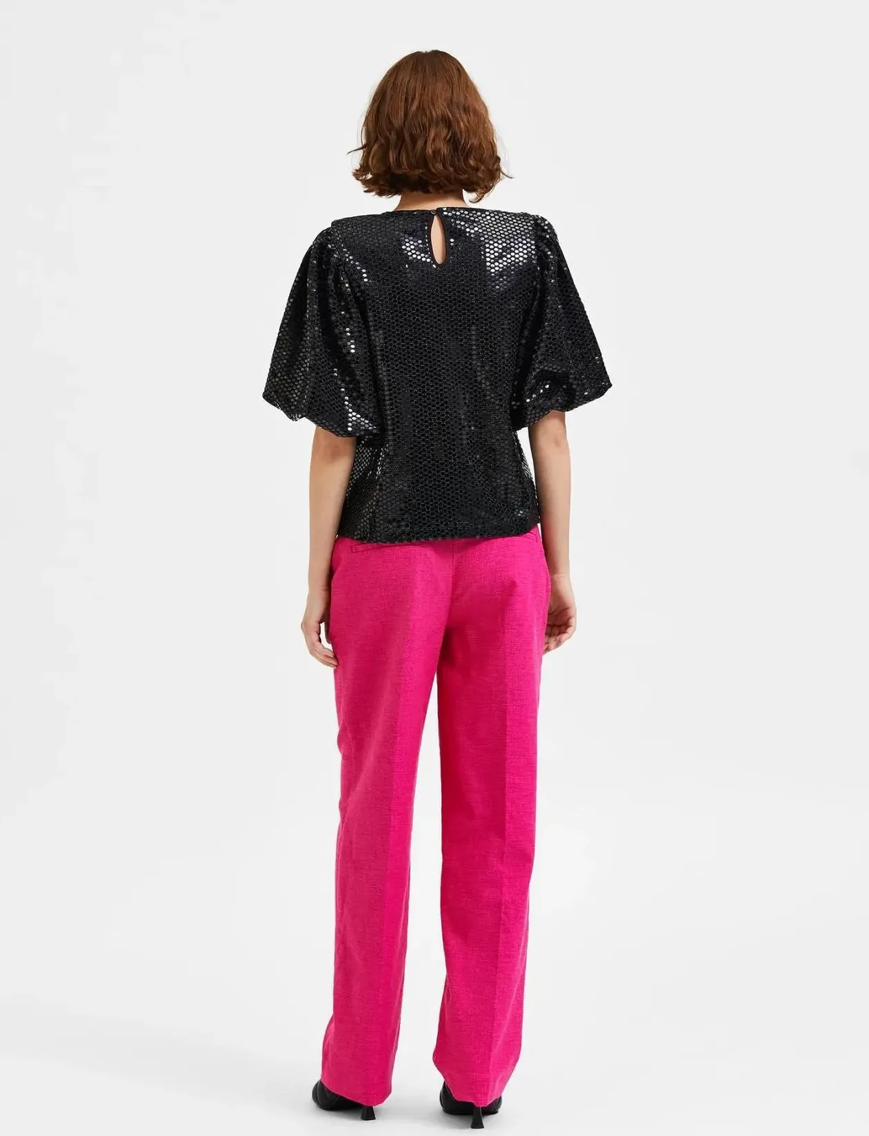 SLFSANDY 2/4 O-NECK TOP B - Kortærmede bluser