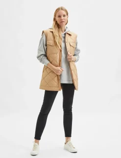 SLFTINNA LONG QUILTED VEST - Vatterede veste