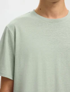 SLHADAM LINEN BLEND SS TEE NOOS - T-Shirts