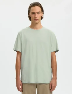 SLHADAM LINEN BLEND SS TEE NOOS - T-Shirts