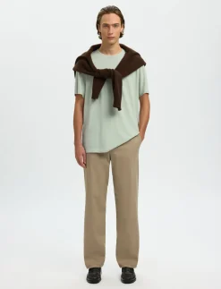 SLHADAM LINEN BLEND SS TEE NOOS - T-Shirts