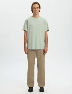 SLHADAM LINEN BLEND SS TEE NOOS - T-Shirts