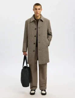 SLHARCHIVE WOOL BLEND CAR COAT - Uldfrakker