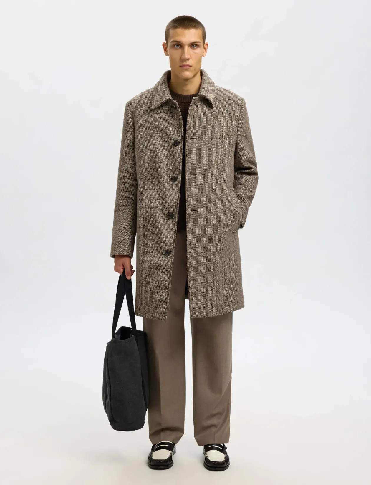 SLHARCHIVE WOOL BLEND CAR COAT - Uldfrakker