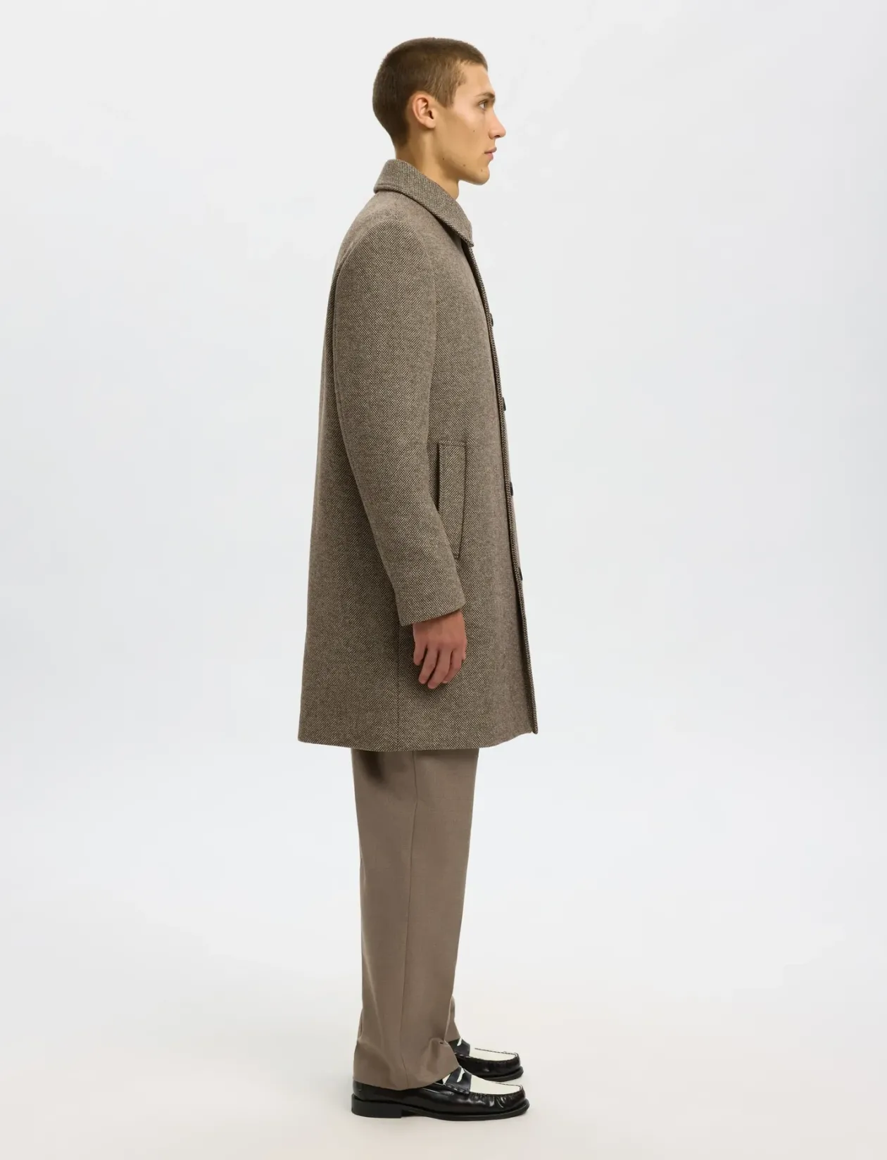 SLHARCHIVE WOOL BLEND CAR COAT - Uldfrakker