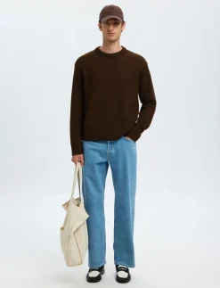 SLHARNE LS KNIT RELAXED WOOL CREW NECK - Rund hals