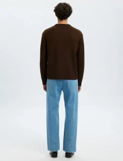 SLHARNE LS KNIT RELAXED WOOL CREW NECK - Rund hals