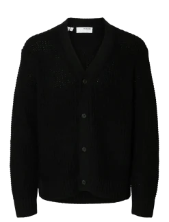 SLHDERECK LS KNIT STRUC RELAXED CARDIGAN - Cardigans