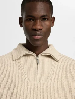 SLHDRY LS KNIT RELAXED HALF ZIP - Strik