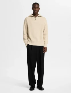 SLHDRY LS KNIT RELAXED HALF ZIP - Strik