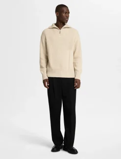 SLHDRY LS KNIT RELAXED HALF ZIP - Strik