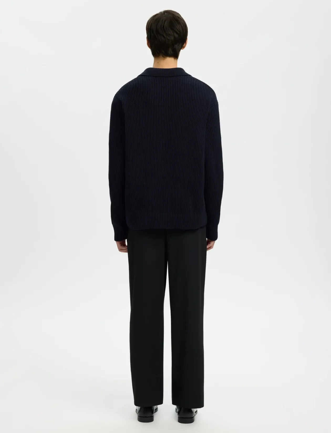 SLHDRY LS KNIT RELAXED OPEN POLO - Polostrik