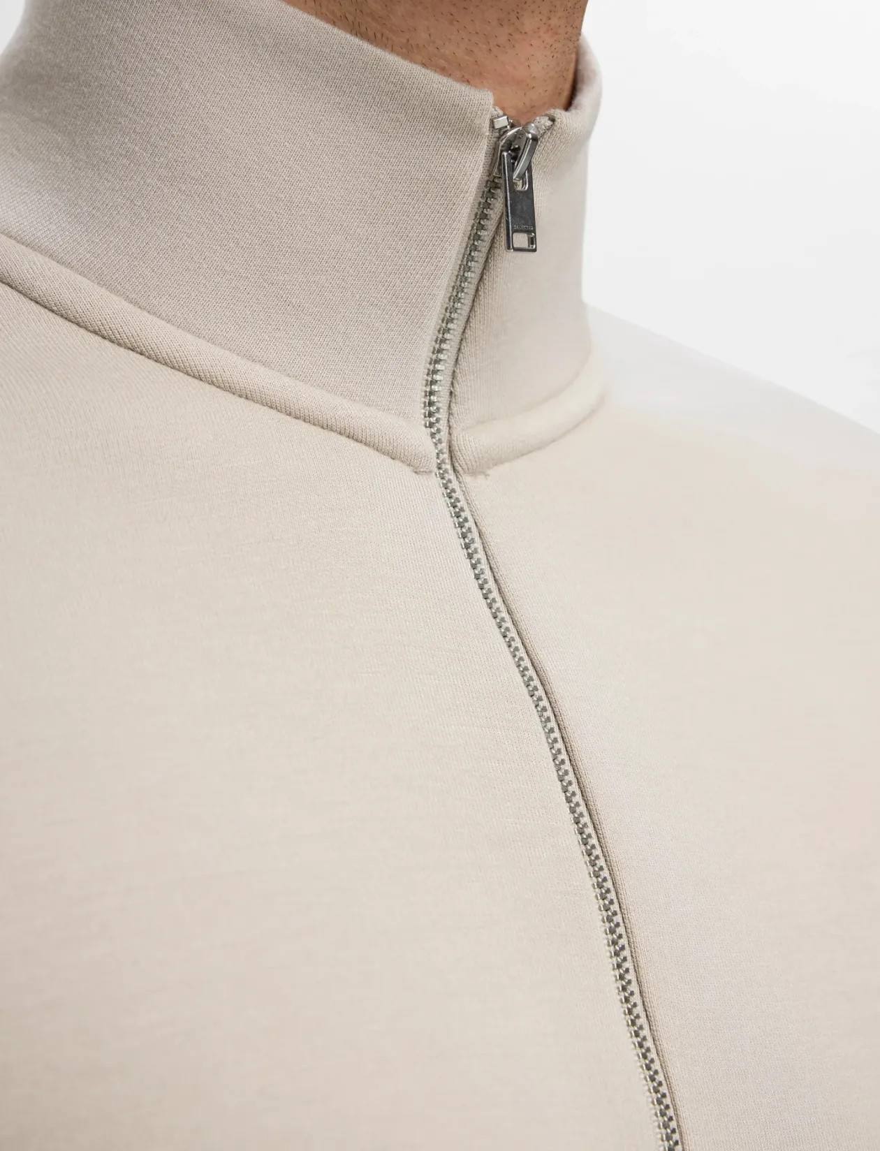 SLHEMANUEL SOFT ZIP HIGH NECK SWEAT NOOS - Sweatshirts