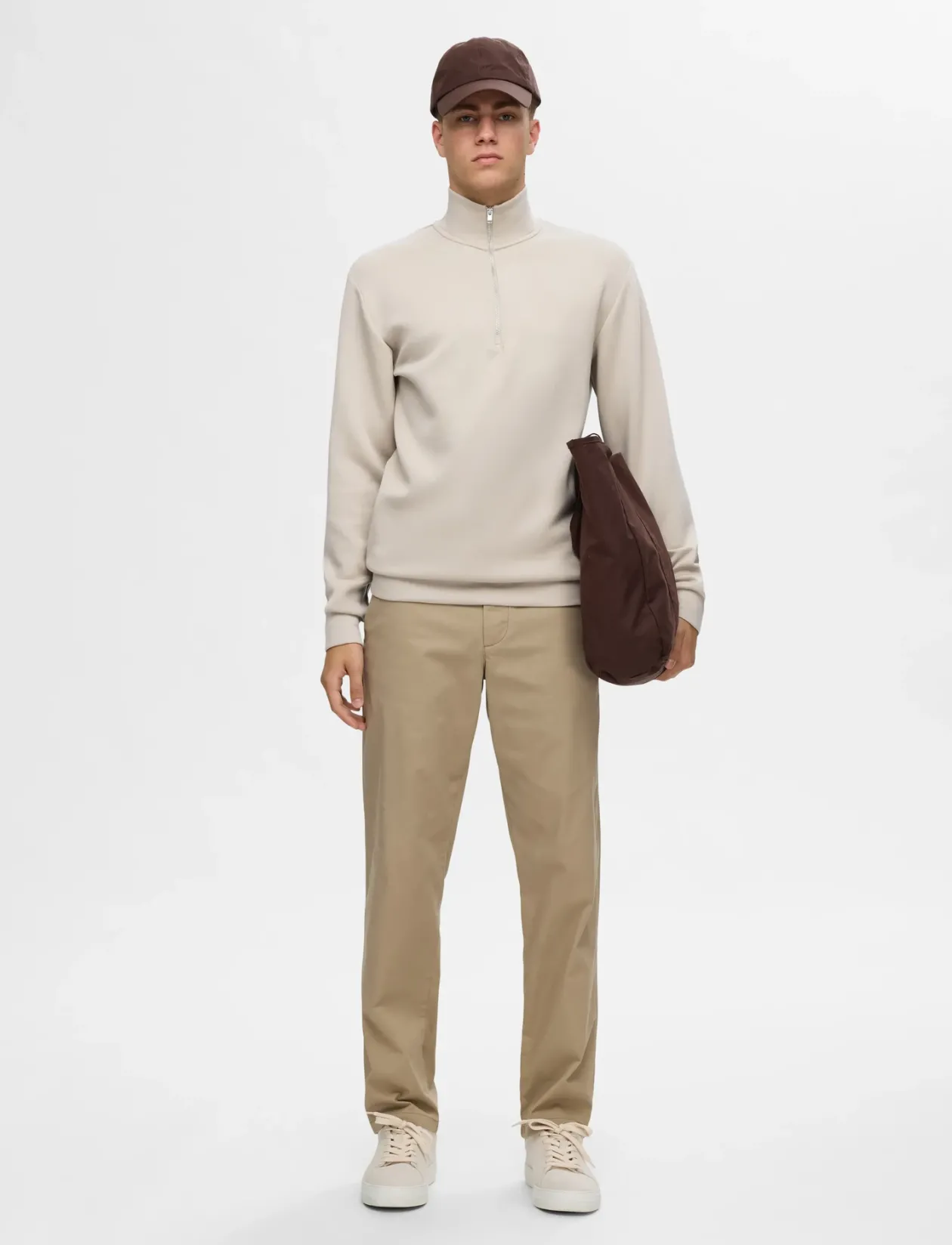 SLHEMANUEL SOFT ZIP HIGH NECK SWEAT NOOS - Sweatshirts