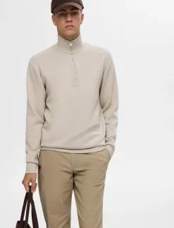 SLHEMANUEL SOFT ZIP HIGH NECK SWEAT NOOS - Sweatshirts