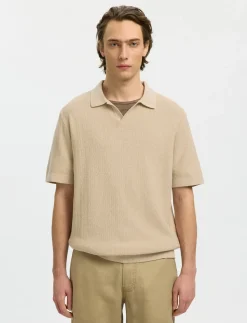SLHMATTIS SS LINEN BLEND STRUC POLO NOOS - Kortærmede