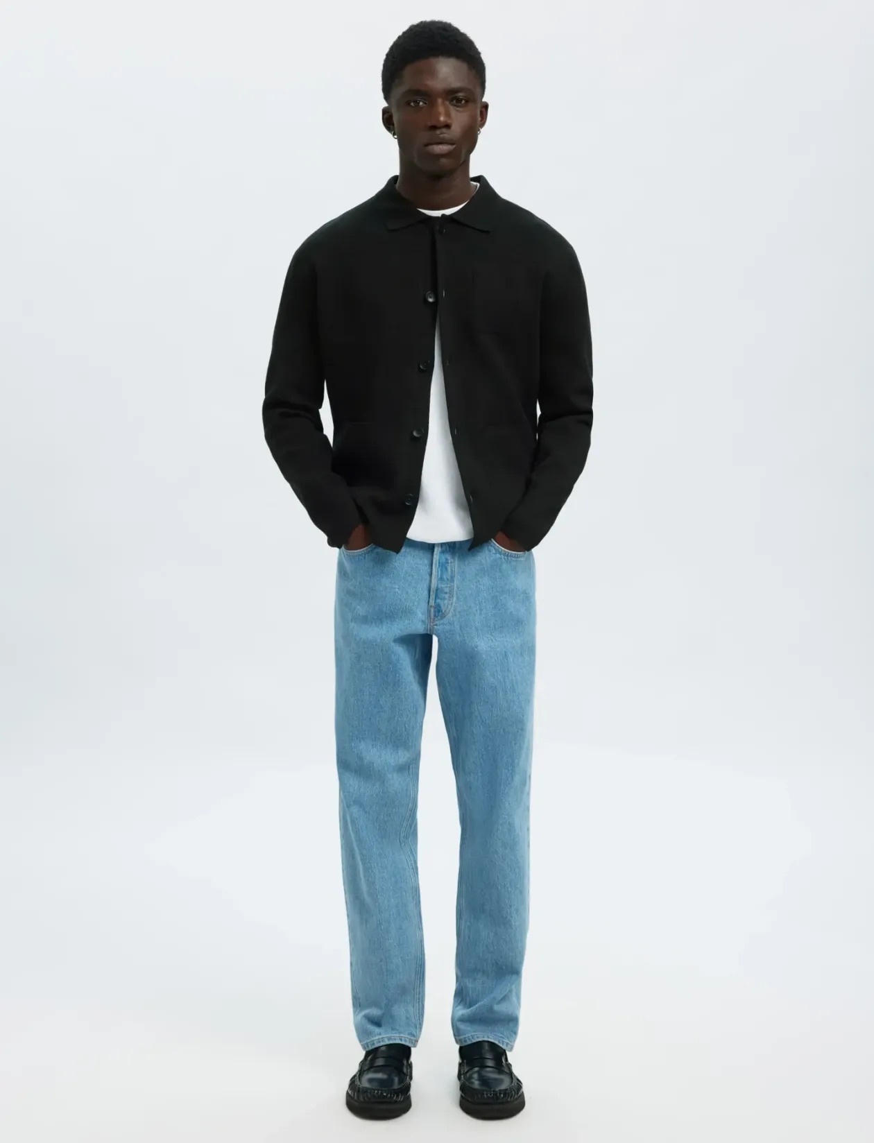 SLHMIKE LIGHT RELAXED POLO CARDIGAN NOOS - Cardigans