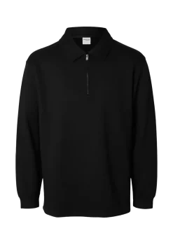 SLHRELAX-EMANUEL SOFT POLO ZIP SWEAT EX - Langærmede