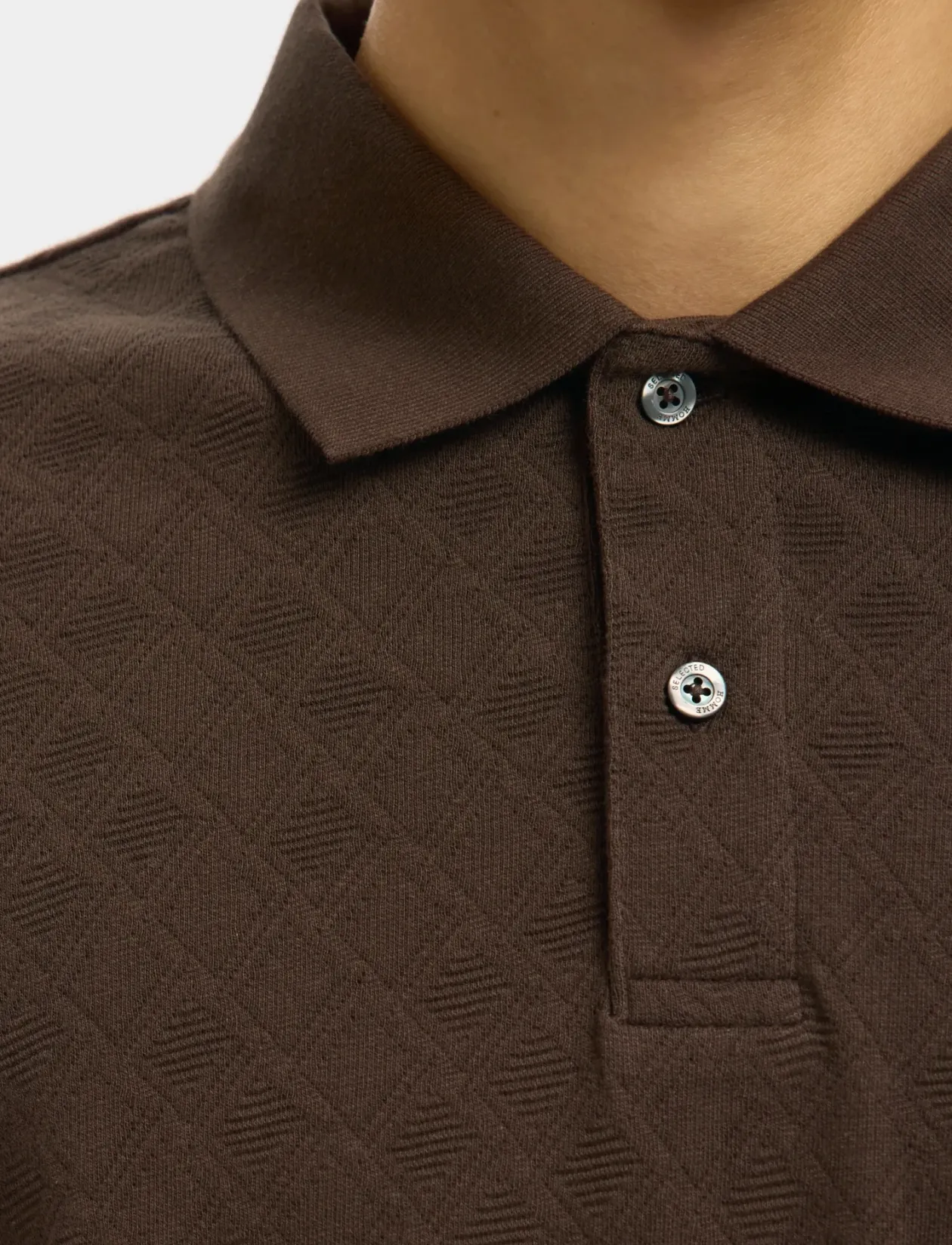 SLHRELAXPAUL JACQUARD LS POLO - Polostrik
