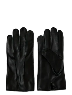 SLHZAIN LEATHER GLOVES - Fingerhandsker
