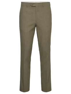 SLIM COT/LINEN SUIT PANTS - Hørbukser