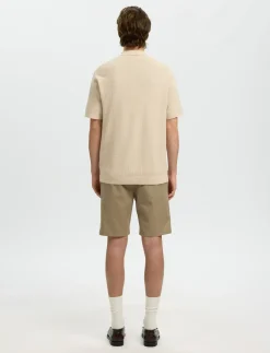 SLMCRAN SS KNIT STRUCTURE ZIP POLO NOOS - Kortærmede poloer