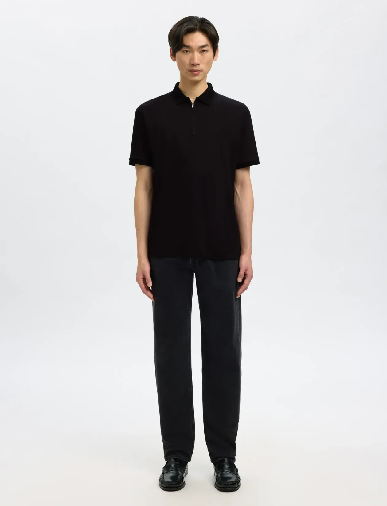 SLMFAVE ZIP SS POLO NOOS - Kortærmede