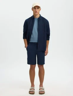 SLMREGULAR-BRODY LINEN BLD SHORTS NOOS - Hørshorts