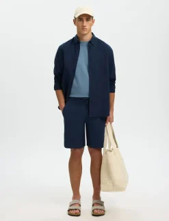 SLMREGULAR-BRODY LINEN BLD SHORTS NOOS - Hørshorts