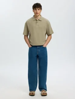SLMRELAXSIMON RIBBED SS POLO - Kortærmede