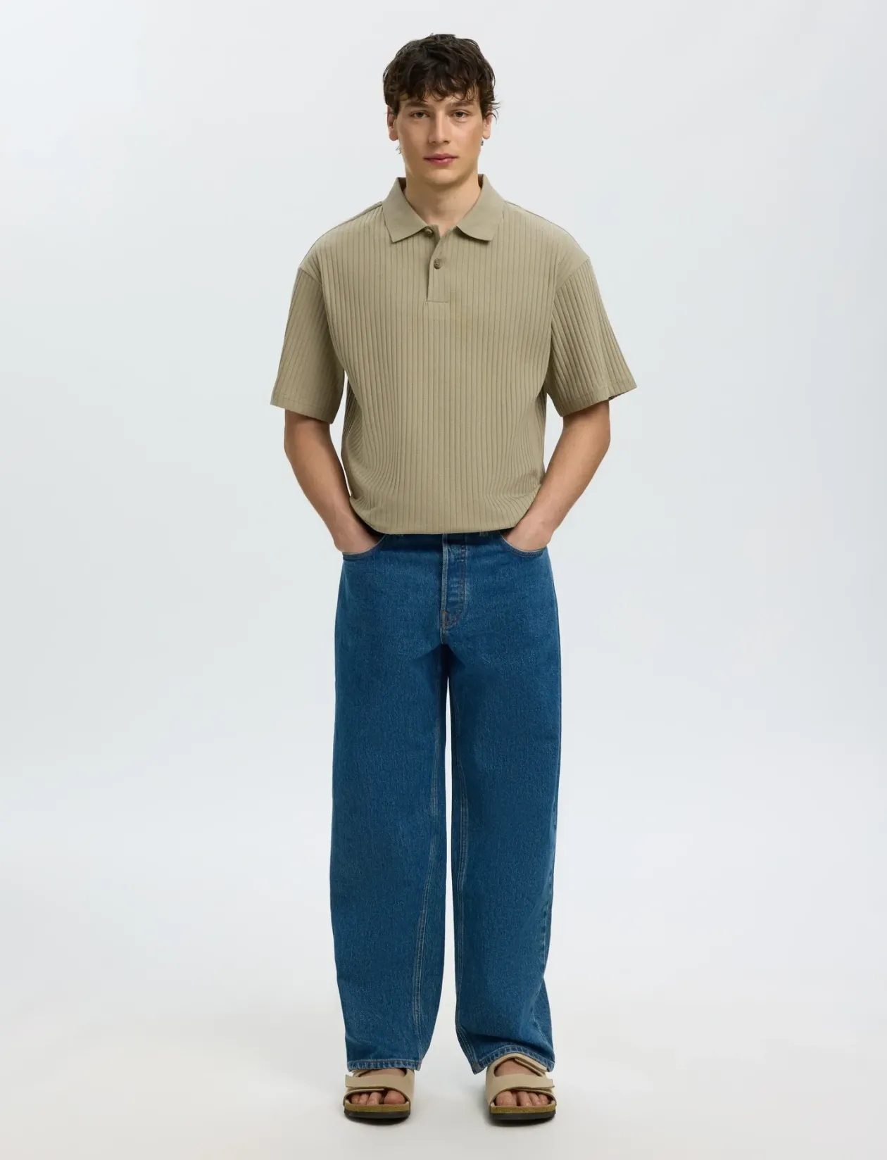 SLMRELAXSIMON RIBBED SS POLO - Kortærmede