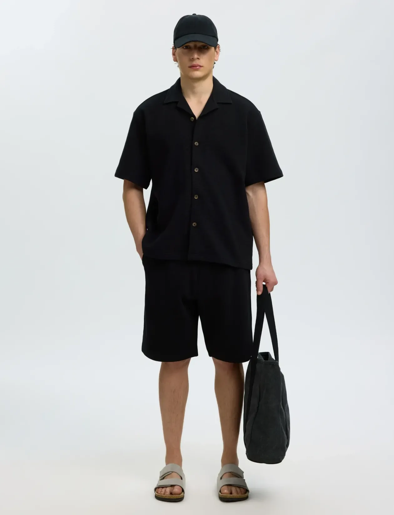 SLMRELAXSONNY WAFFLE SS OVERSHIRT - Kortærmede