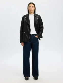 SLWMADISON LEATHER JACKET B NOOS - Læderjakker