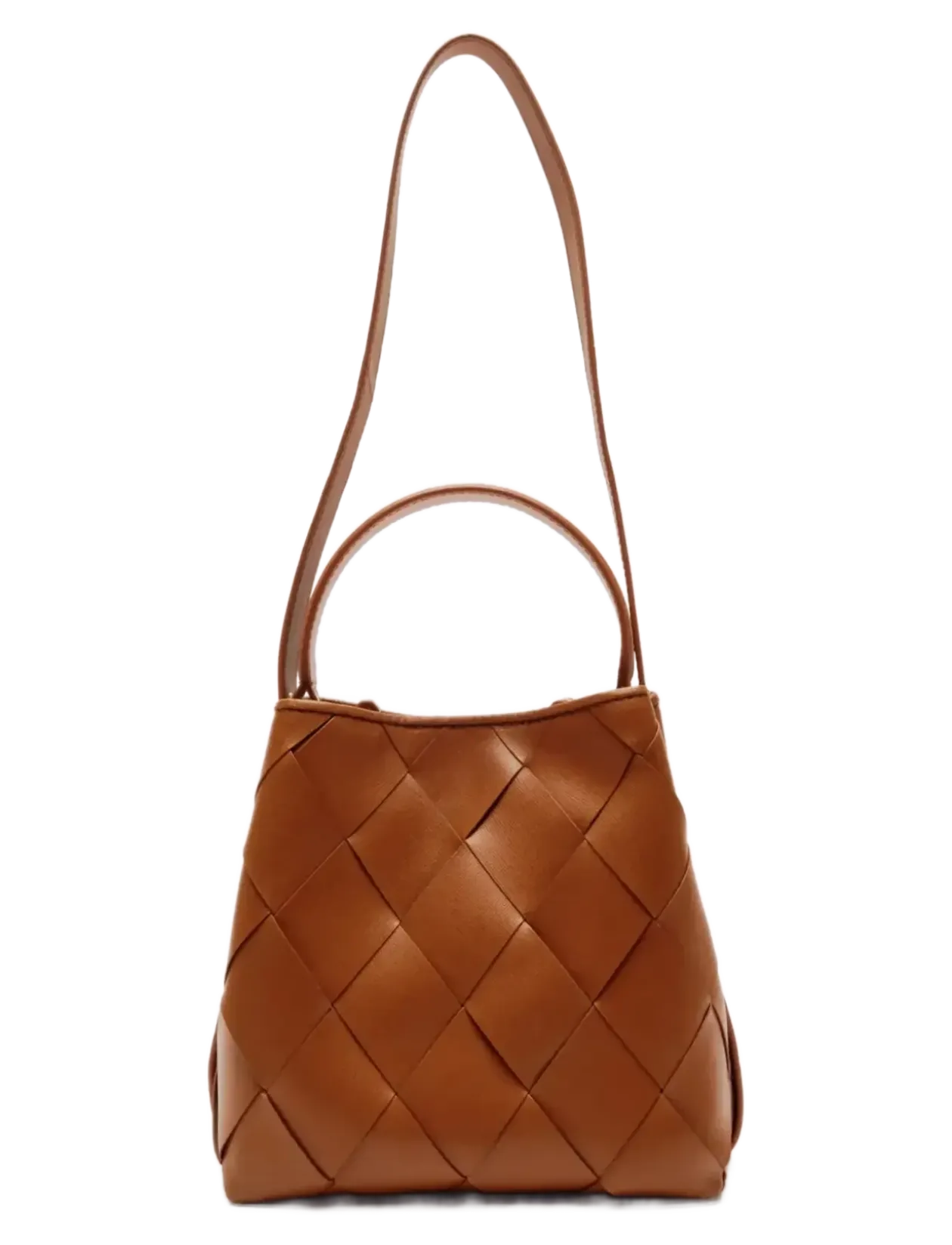 Small Chiara Braided Florence Brown w. Gold - Top handle tasker