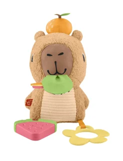 Snuggly Snacky Capybara Plush Baby Sensory Toy with Teether & Rattle for Newborns - Bamser