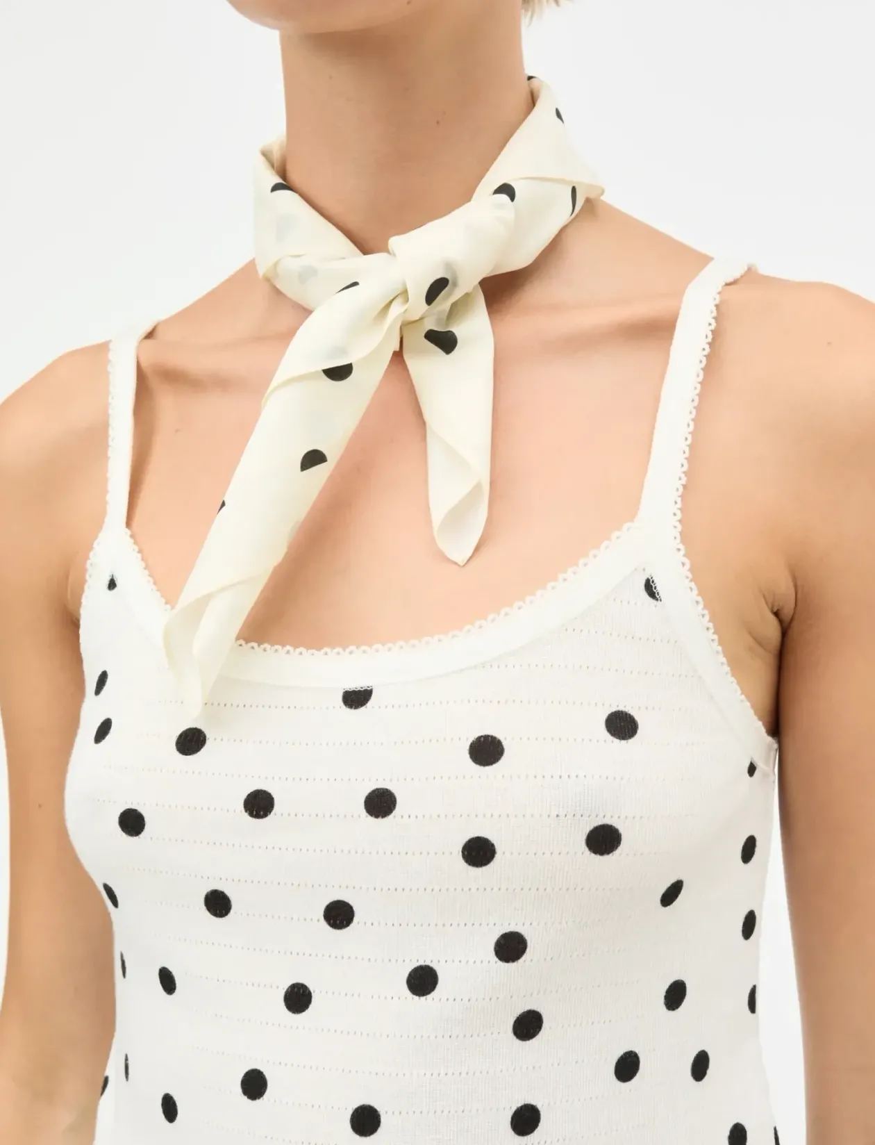 Soft Cotton Big Dot Scarf - Tynde tørklæder