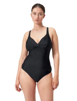 Solid Cross Knot Swimsuit - Badedragter