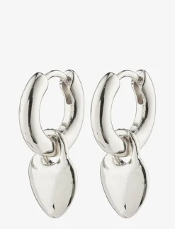SOPHIA heart hoops silver-plated - Vedhæng øreringe
