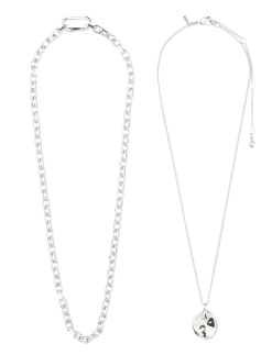 SPARKLE necklace 2-in-1 set, silver-plated - Halskæder