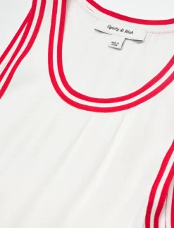 SRC Phoebe Dress White/Bright Red - Kjoler